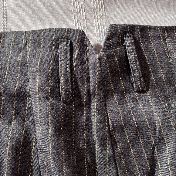 FRNCH Grey/gold pinstripe highwaisted trousers - Picture 10 of 15